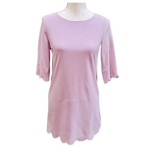 Tobi Pale Purple Scalloped Shift Dress XS X-Small